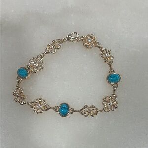 Elegant Gold and Turquoise Bracelet